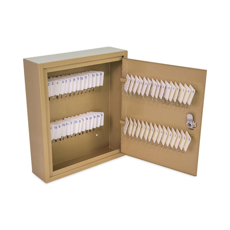 CONTROLTEK Key Lockable Key Cabinet, 60-Key, Metal, Sand, 10.63 x 3 x 12.13
