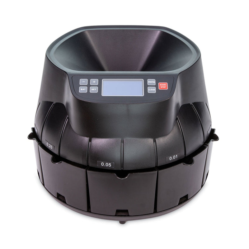 CONTROLTEK Coin Counter, Dimes, Nickels, Pennies, Quarters, 14.2 x 13.4 x 11, Black