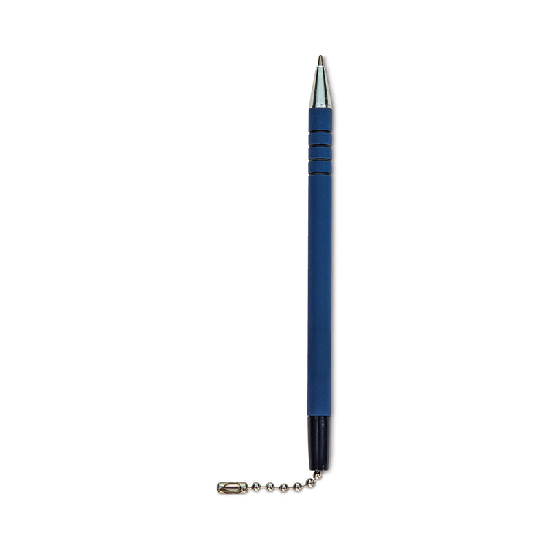 CONTROLTEK Antimicrobial Counter Chain Pen, Medium, 1 mm, Blue Ink, Blue