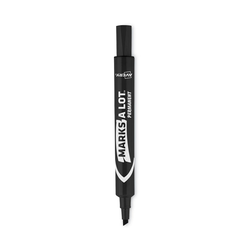 Avery MARKS A LOT Large Desk-Style Permanent Marker, Broad Chisel Tip, Black, Dozen (8888)