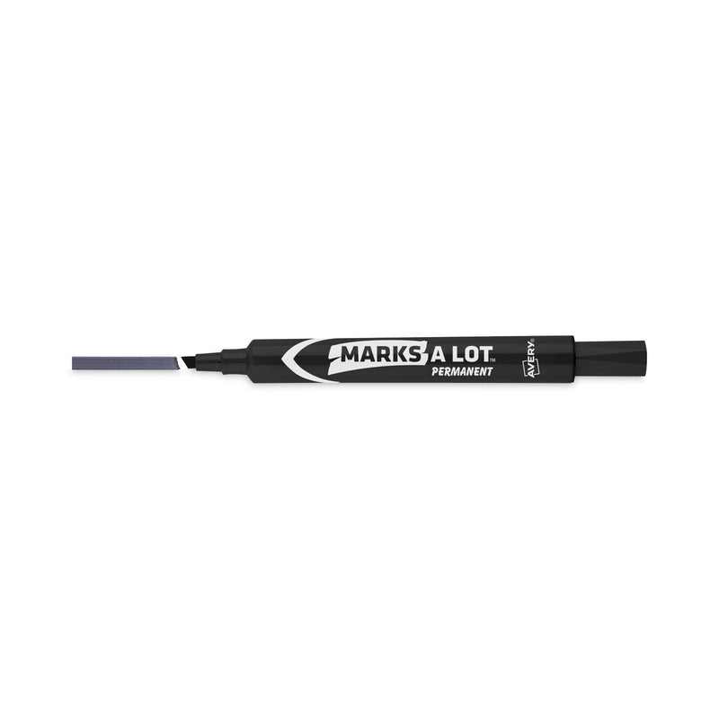 Avery MARKS A LOT Large Desk-Style Permanent Marker, Broad Chisel Tip, Black, Dozen (8888)