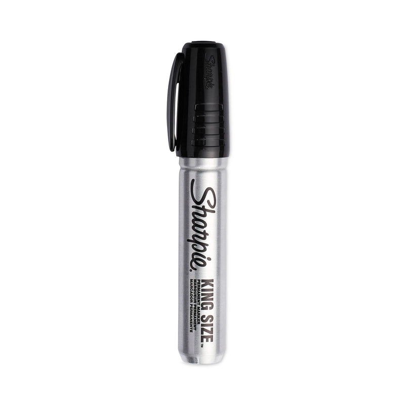 Sharpie King Size Permanent Marker, Broad Chisel Tip, Black, 4/Pack