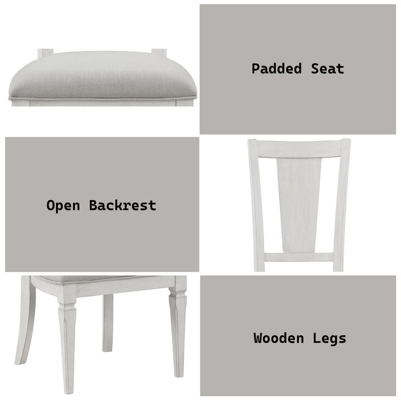 Katia - Side Chair (Set of 2) - Light Gray Linen & Weathered White