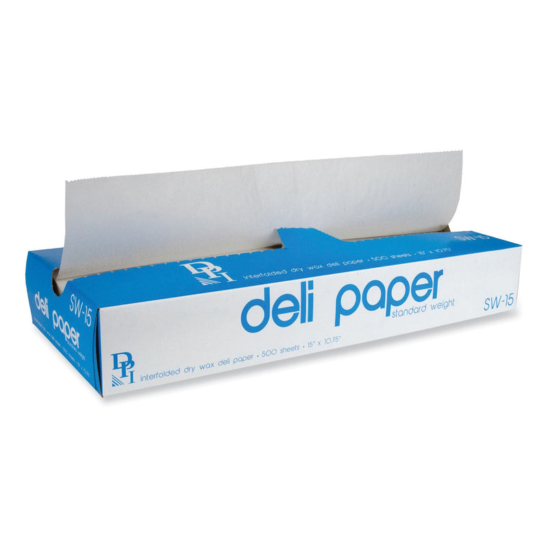 Durable Packaging Interfolded Deli Sheets, 10.75 x 15, Standard Weight, 500 Sheets/Box, 12 Boxes/Carton