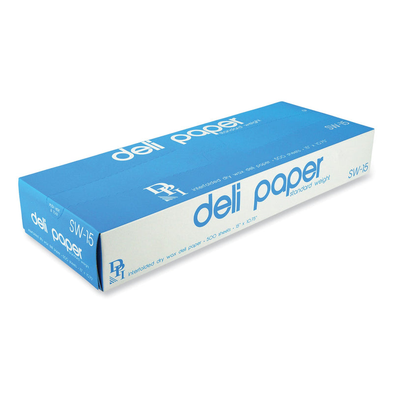 Durable Packaging Interfolded Deli Sheets, 10.75 x 15, Standard Weight, 500 Sheets/Box, 12 Boxes/Carton