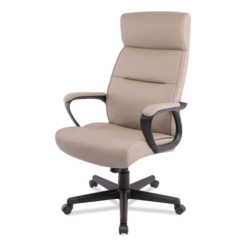 Alera Oxnam Series High-Back Task Chair, Supports Up to 275 lbs, 17.56" to 21.38" Seat Height, Tan Seat/Back, Black Base