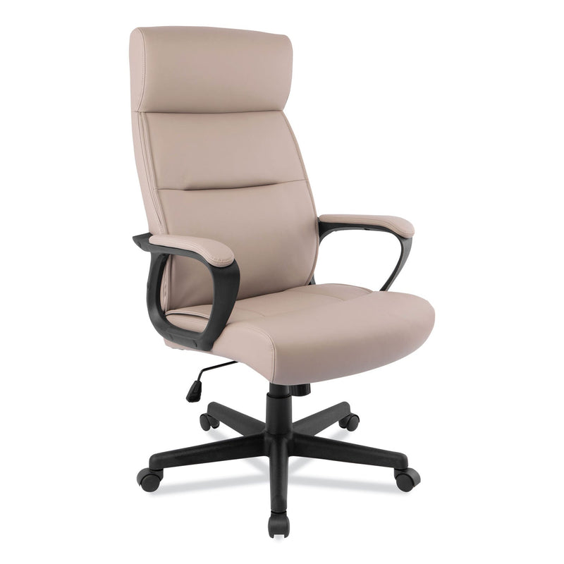 Alera Oxnam Series High-Back Task Chair, Supports Up to 275 lbs, 17.56" to 21.38" Seat Height, Tan Seat/Back, Black Base