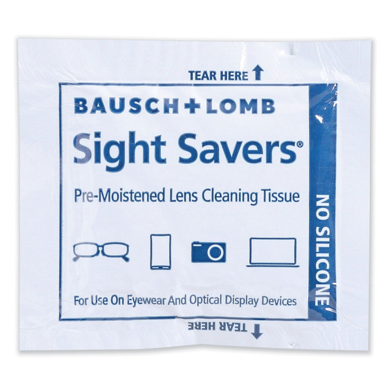 Bausch & Lomb Sight Savers Premoistened Lens Cleaning Tissues, 8 x 5, 100/Box, 10 Box/Carton
