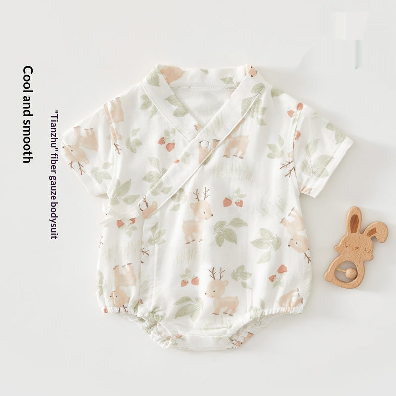 Baby Bamboo Cotton Summer Outfit Triangular Romper Made Of Bamboo Fiber