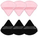 6 Pcs Powder Puff Face Soft Triangle Makeup Puff Velour Makeup Sponge Beauty Blender for Loose Powder (Black)