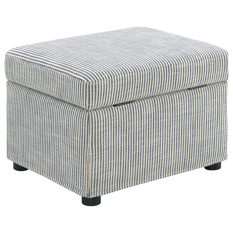 Winter Upholstered Hydraulic Lift Top Storage Ottoman Grey