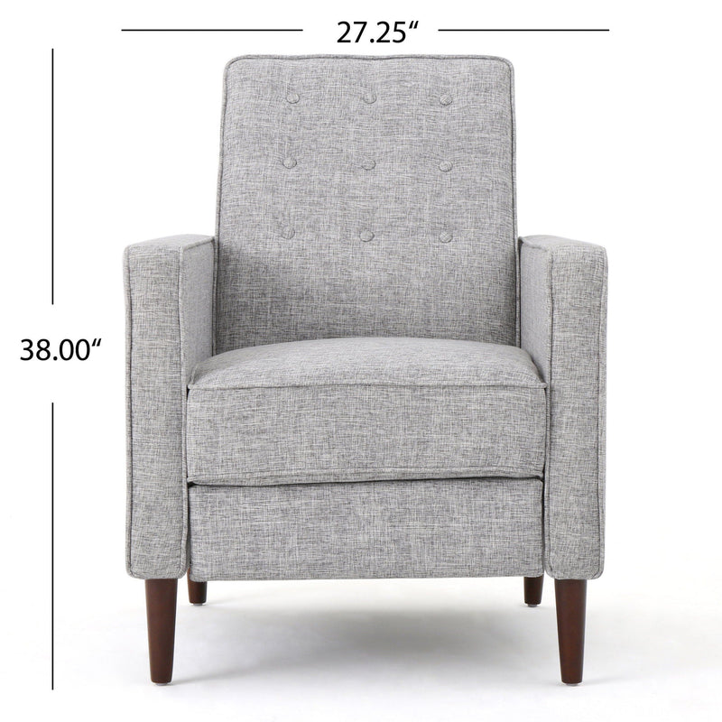 Upholstered Fabric Recliner With Button Tufted (Set of 2) - Light Gray