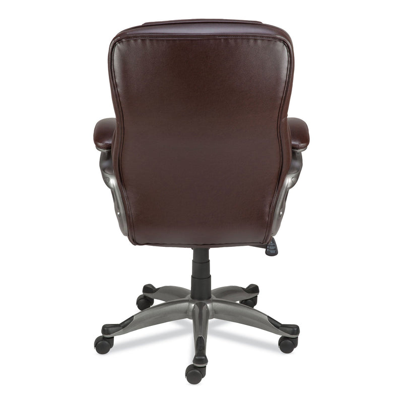 Alera Birns Series High-Back Task Chair, Supports Up to 250 lb, 18.11" to 22.05" Seat Height, Brown Seat/Back, Chrome Base