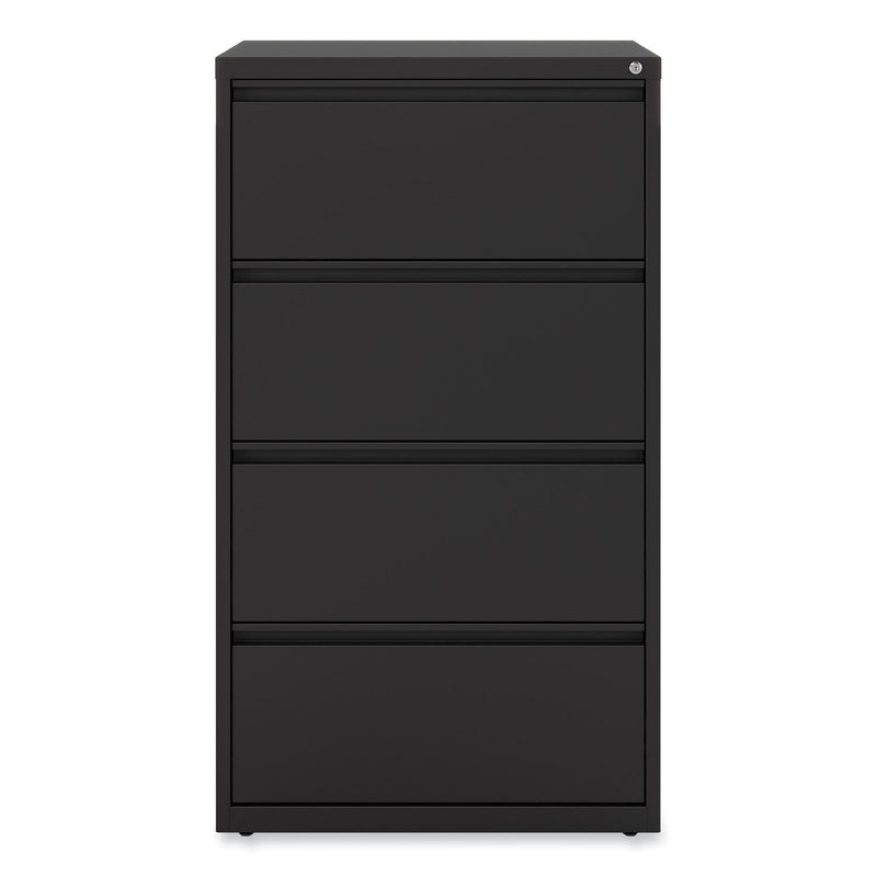 Alera Lateral File, 4 Legal/Letter-Size File Drawers, Black, 30" x 18.63" x 52.5"
