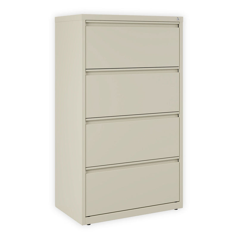Alera Lateral File, 4 Legal/Letter-Size File Drawers, Putty, 30" x 18.63" x 52.5"