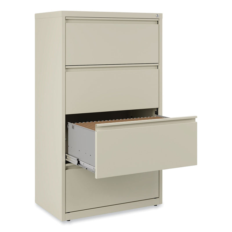 Alera Lateral File, 4 Legal/Letter-Size File Drawers, Putty, 30" x 18.63" x 52.5"