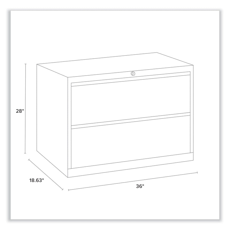 Alera Lateral File, 2 Legal/Letter/A4/A5-Size File Drawers, Charcoal, 36" x 18" x 28"