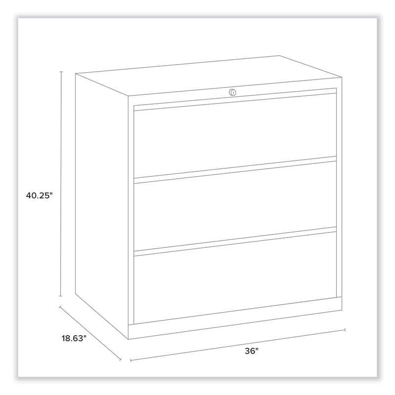Alera Lateral File, 3 Legal/Letter/A4/A5-Size File Drawers, Charcoal, 36" x 18.63" x 40.25"