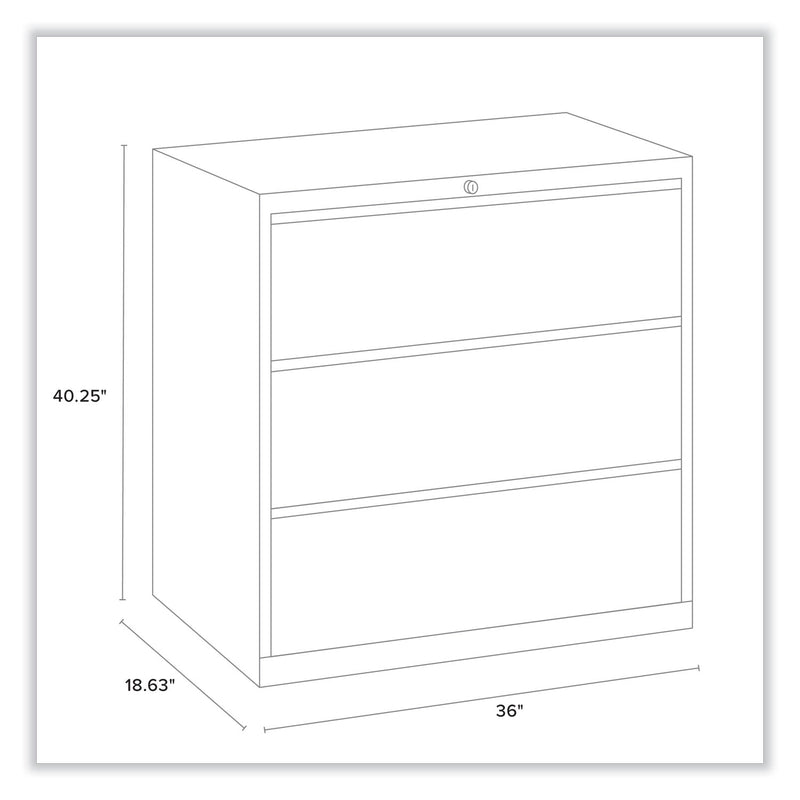 Alera Lateral File, 3 Legal/Letter/A4/A5-Size File Drawers, Light Gray, 36" x 18.63" x 40.25"