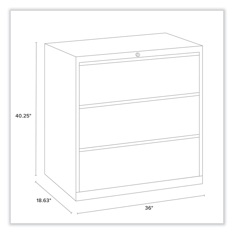 Alera Lateral File, 3 Legal/Letter/A4/A5-Size File Drawers, Putty, 36" x 18.63" x 40.25"