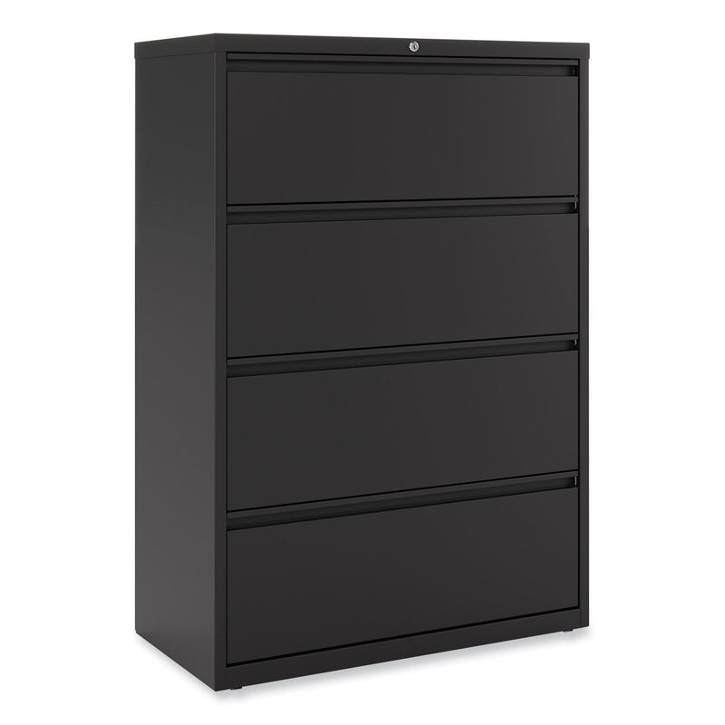Alera Lateral File, 4 Legal/Letter-Size File Drawers, Black, 36" x 18.63" x 52.5"