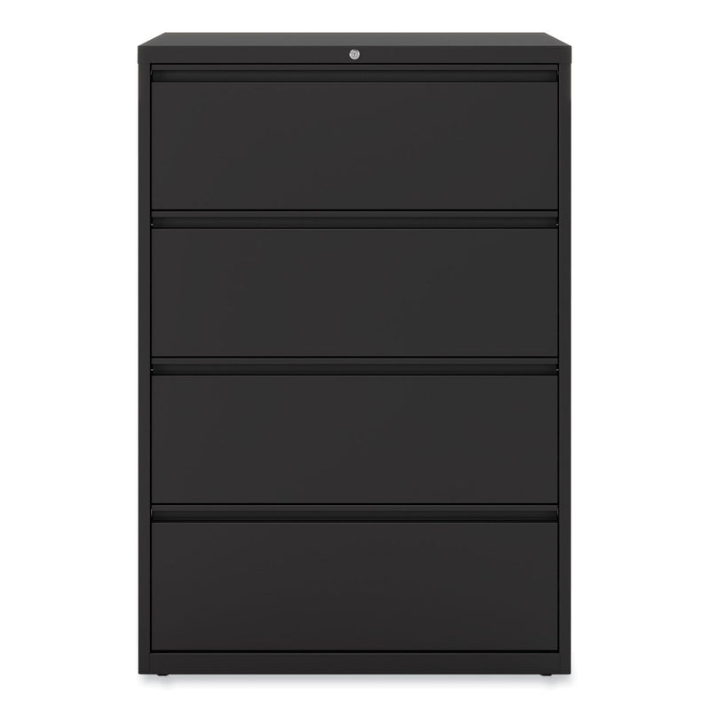 Alera Lateral File, 4 Legal/Letter-Size File Drawers, Black, 36" x 18.63" x 52.5"