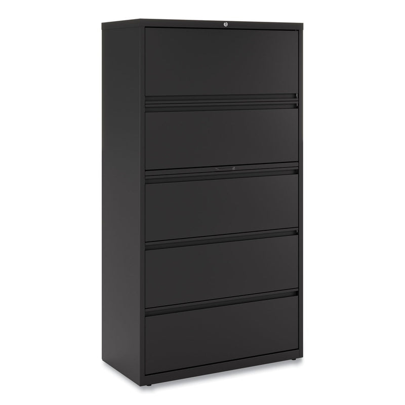 Alera Lateral File, 5 Legal/Letter/A4/A5-Size File Drawers, Black, 36" x 18.63" x 67.63"