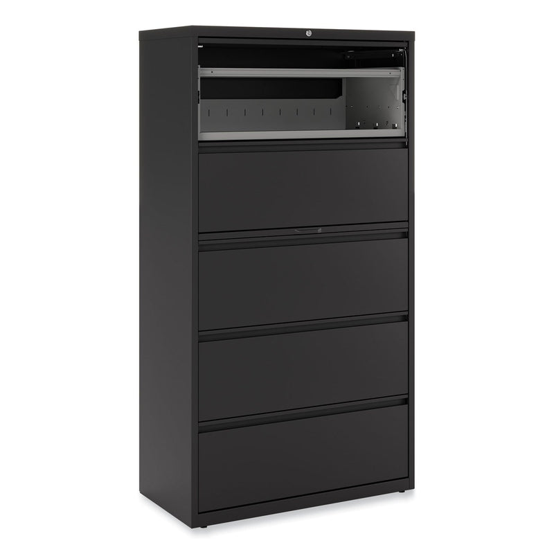 Alera Lateral File, 5 Legal/Letter/A4/A5-Size File Drawers, Black, 36" x 18.63" x 67.63"