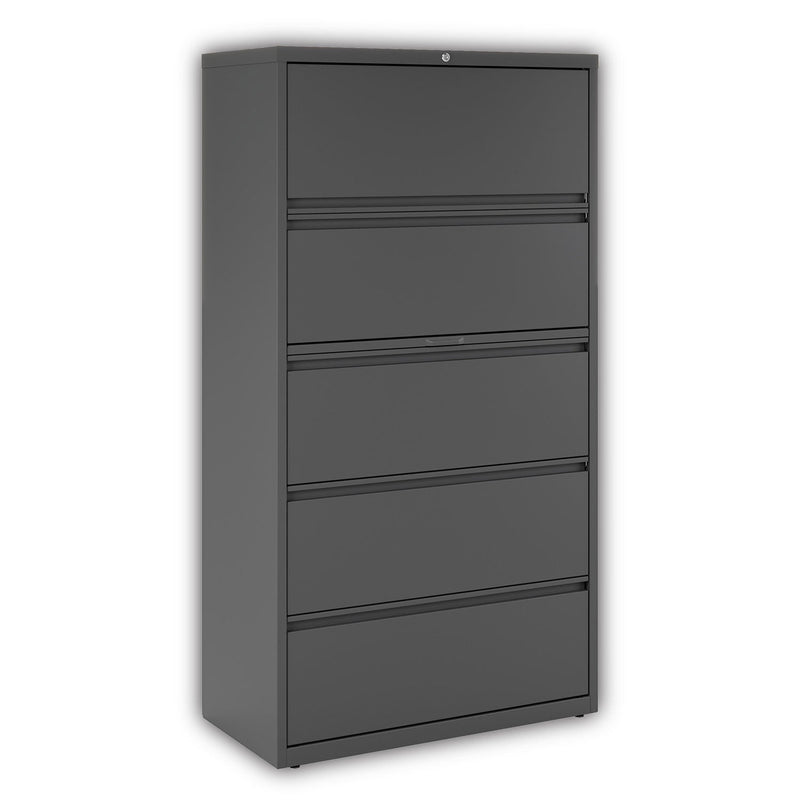 Alera Lateral File, 5 Legal/Letter/A4/A5-Size File Drawers, Charcoal, 36" x 18.63" x 67.63"