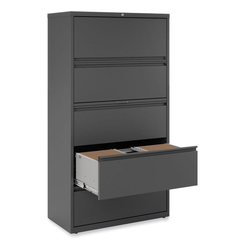 Alera Lateral File, 5 Legal/Letter/A4/A5-Size File Drawers, Charcoal, 36" x 18.63" x 67.63"