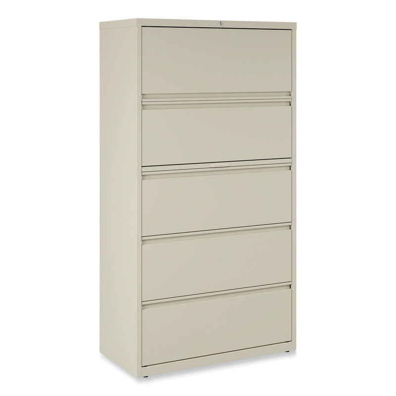 Alera Lateral File, 5 Legal/Letter/A4/A5-Size File Drawers, Putty, 36" x 18.63" x 67.63"