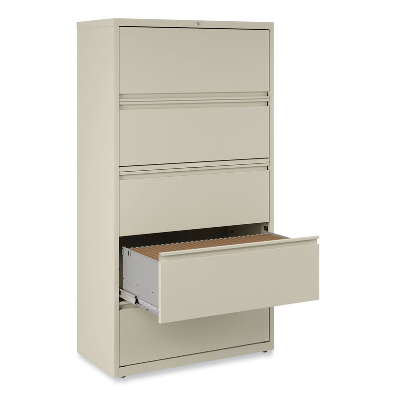 Alera Lateral File, 5 Legal/Letter/A4/A5-Size File Drawers, Putty, 36" x 18.63" x 67.63"