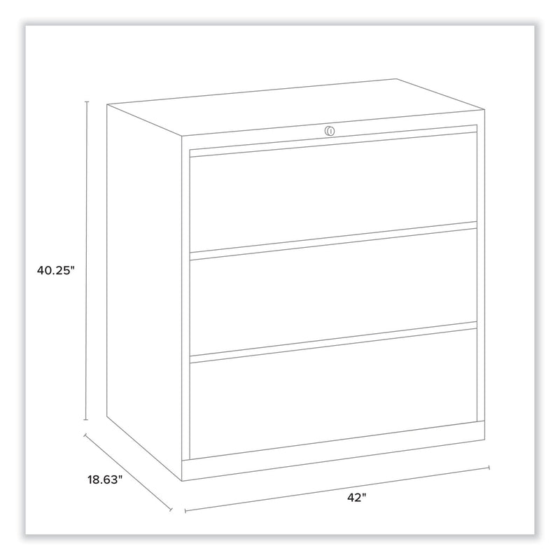 Alera Lateral File, 3 Legal/Letter/A4/A5-Size File Drawers, Black, 42" x 18.63" x 40.25"