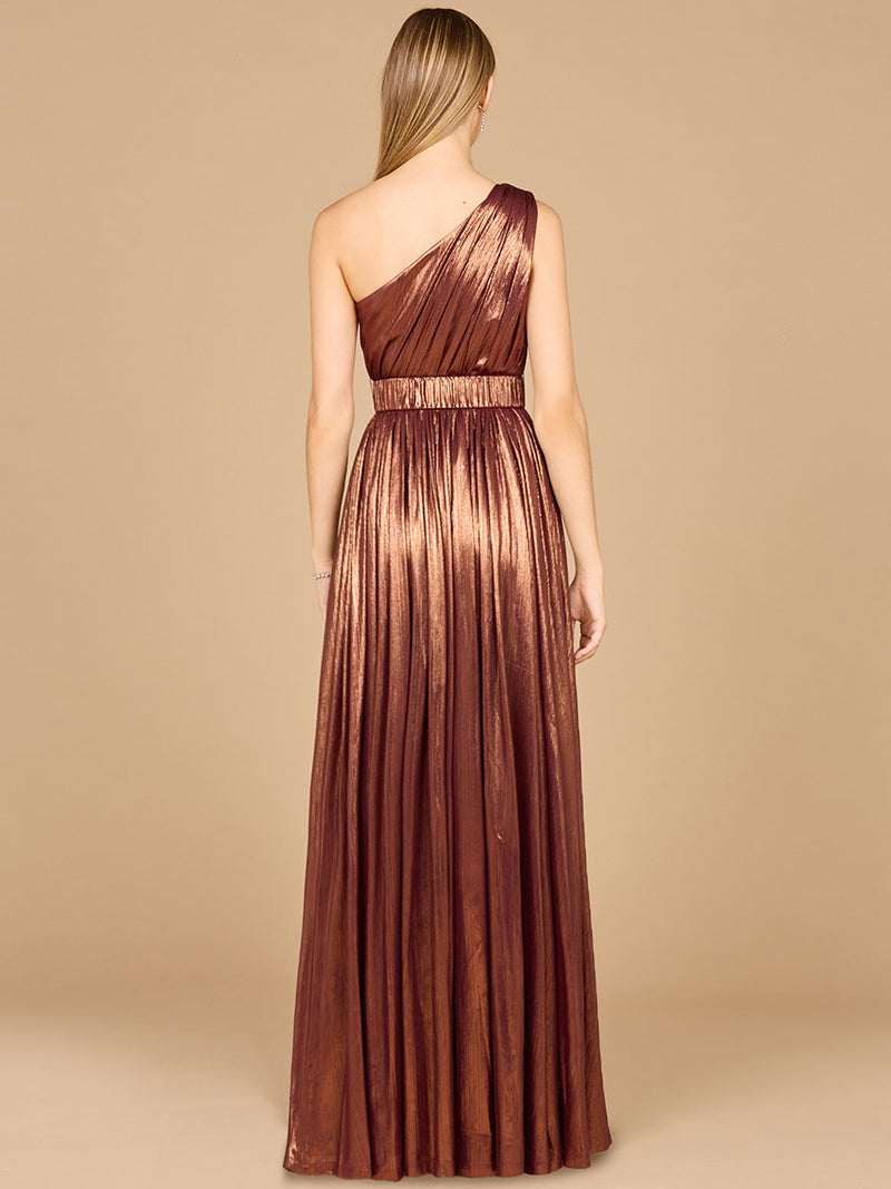 One Shoulder Metallic Dress - OUTLET