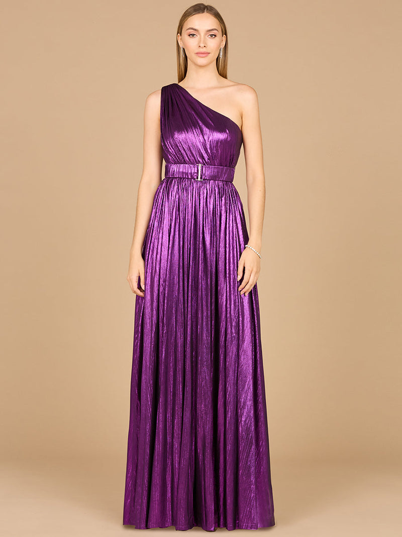 One Shoulder Metallic Dress - OUTLET