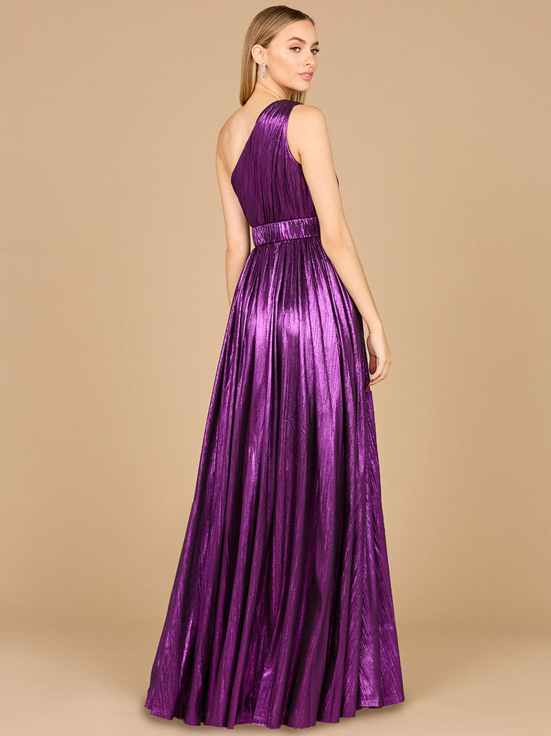 One Shoulder Metallic Dress - OUTLET