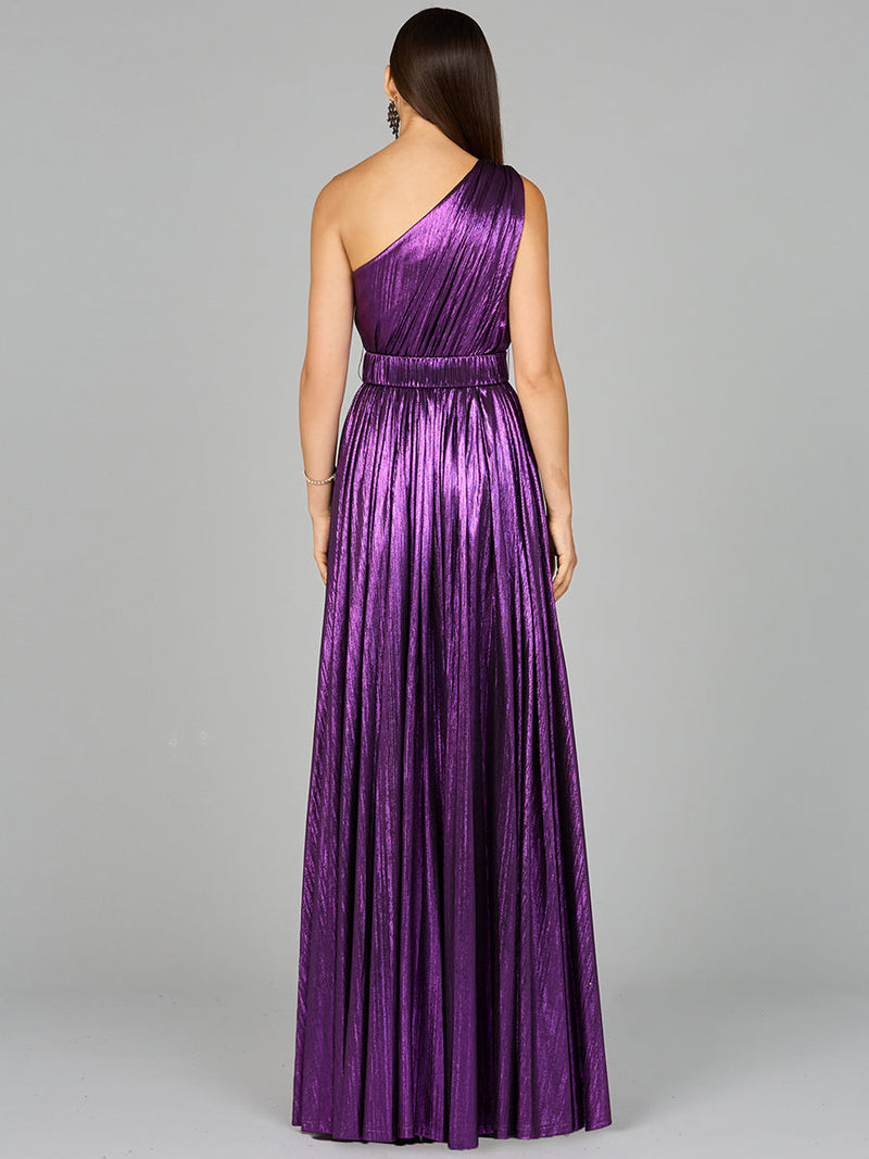 One Shoulder Metallic Dress - OUTLET