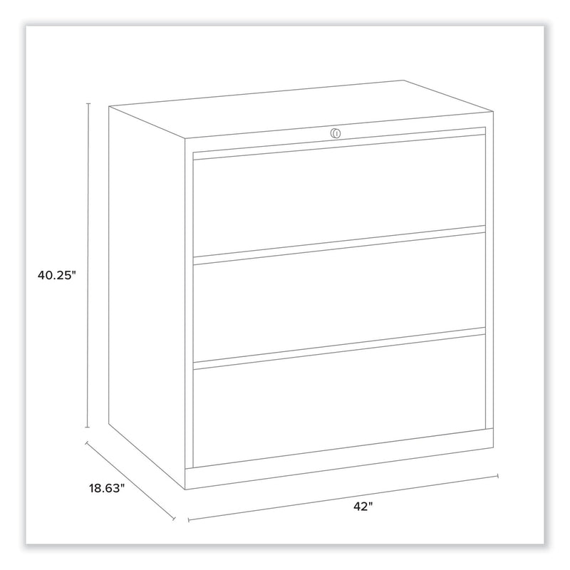 Alera Lateral File, 3 Legal/Letter/A4/A5-Size File Drawers, Putty, 42" x 18.63" x 40.25"