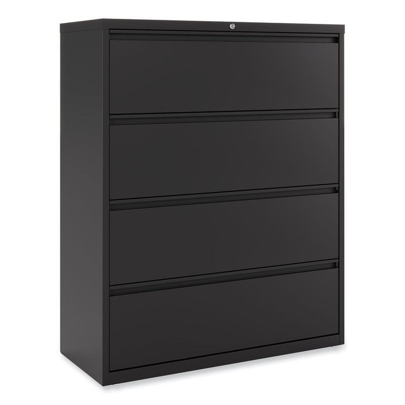 Alera Lateral File, 4 Legal/Letter-Size File Drawers, Black, 42" x 18.63" x 52.5"