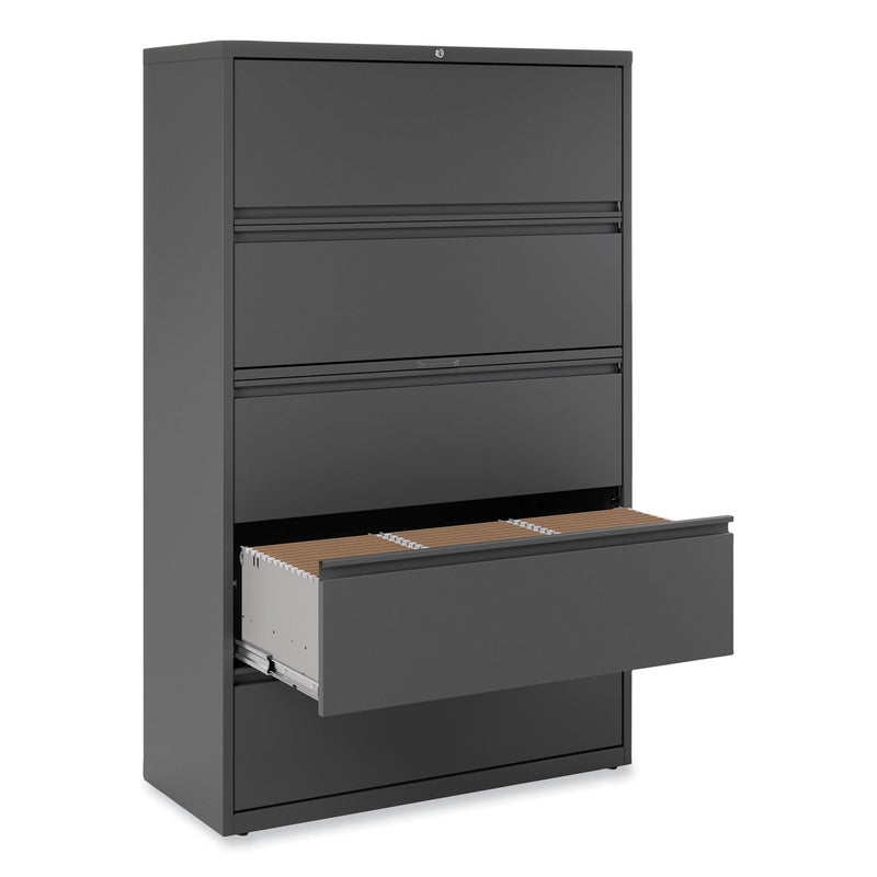 Alera Lateral File, 5 Legal/Letter/A4/A5-Size File Drawers, Charcoal, 42" x 18.63" x 67.63"