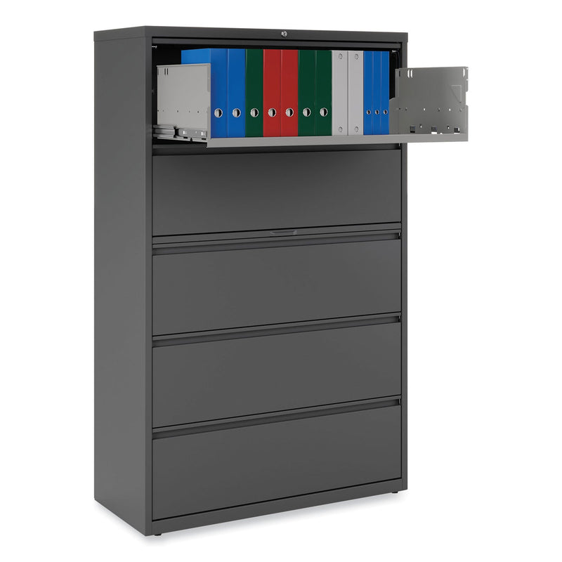 Alera Lateral File, 5 Legal/Letter/A4/A5-Size File Drawers, Charcoal, 42" x 18.63" x 67.63"