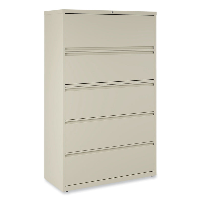 Alera Lateral File, 5 Legal/Letter/A4/A5-Size File Drawers, 1 Roll-Out Posting Shelf, Light Gray, 42" x 18.63" x 67.63"