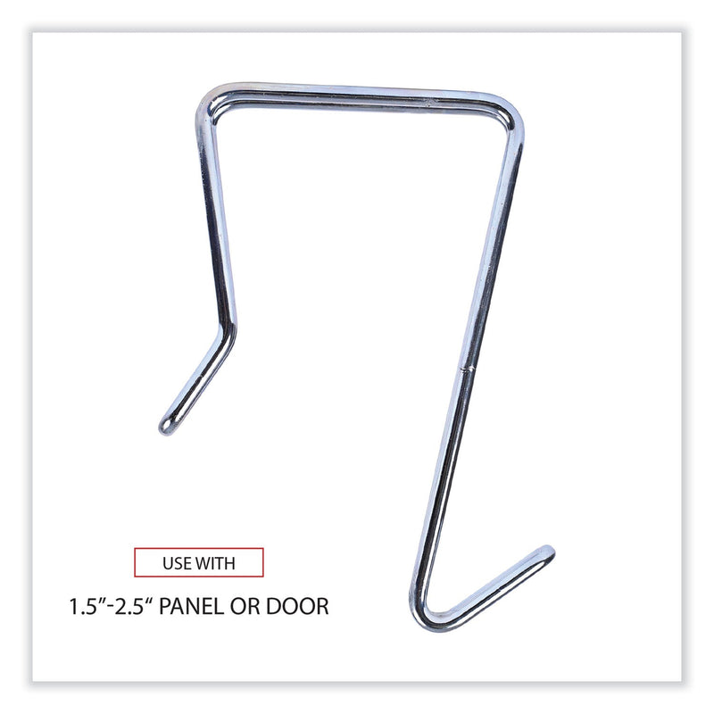 Alera Single Sided Partition Garment Hook, Steel, 0.5 x 3.13 x 4.75, Over-the-Door/Over-the-Panel Mount, Silver, 2/Pack