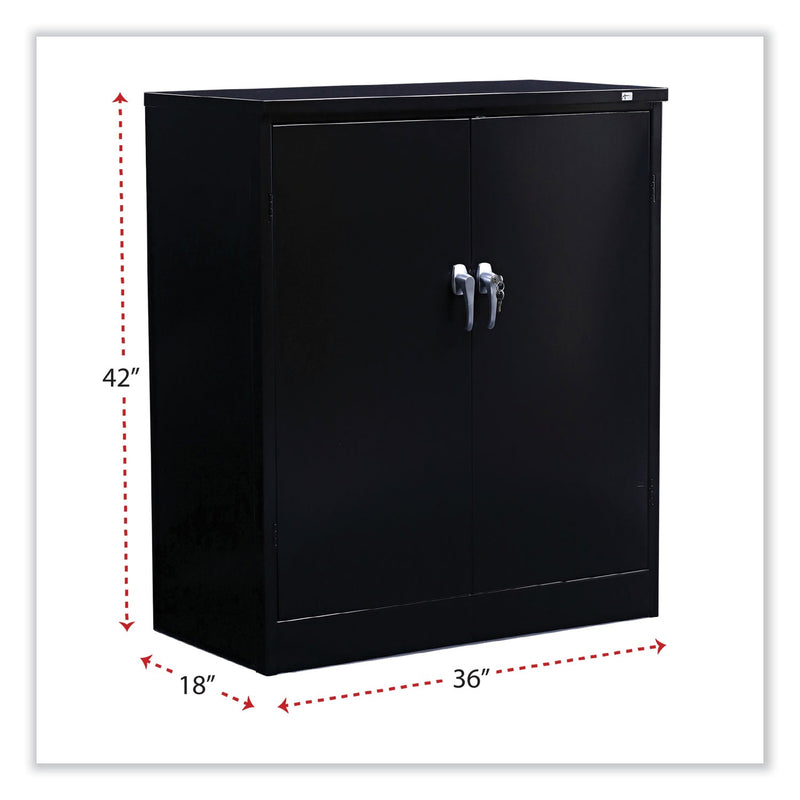 Alera Assembled 42" High Heavy-Duty Welded Storage Cabinet, Two Adjustable Shelves, 36w x 18d, Black