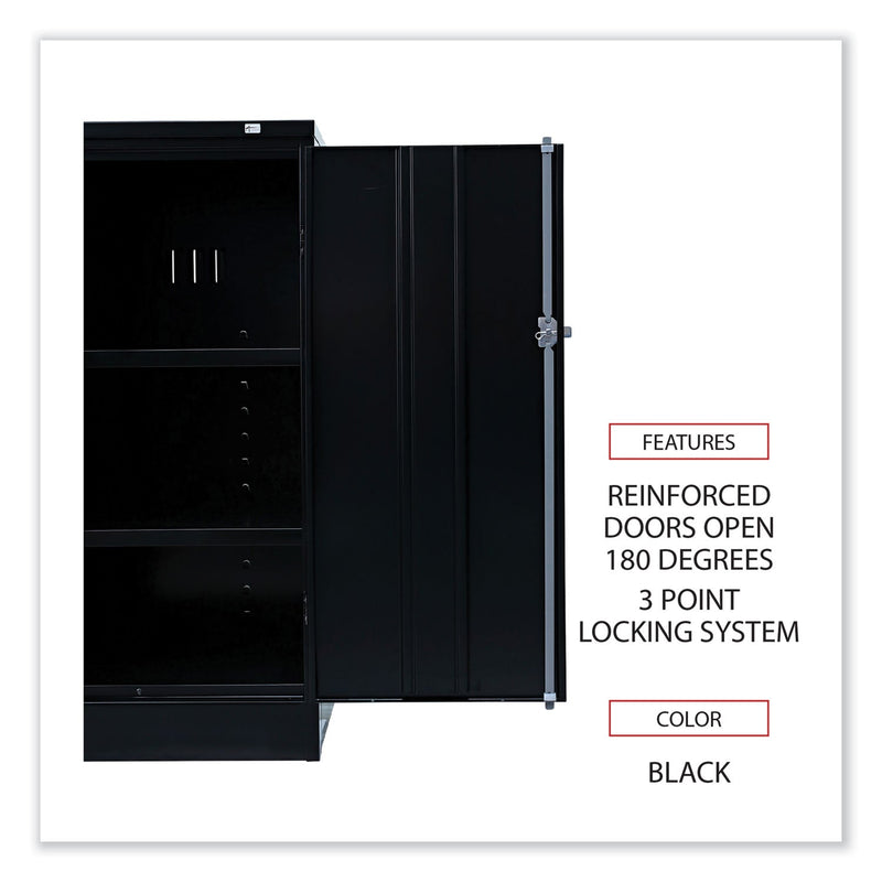 Alera Assembled 42" High Heavy-Duty Welded Storage Cabinet, Two Adjustable Shelves, 36w x 18d, Black