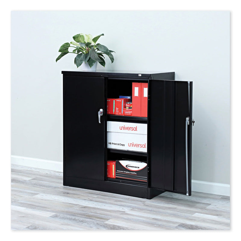 Alera Assembled 42" High Heavy-Duty Welded Storage Cabinet, Two Adjustable Shelves, 36w x 18d, Black