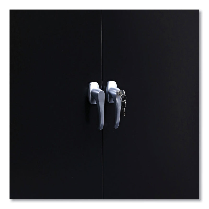 Alera Assembled 42" High Heavy-Duty Welded Storage Cabinet, Two Adjustable Shelves, 36w x 18d, Black