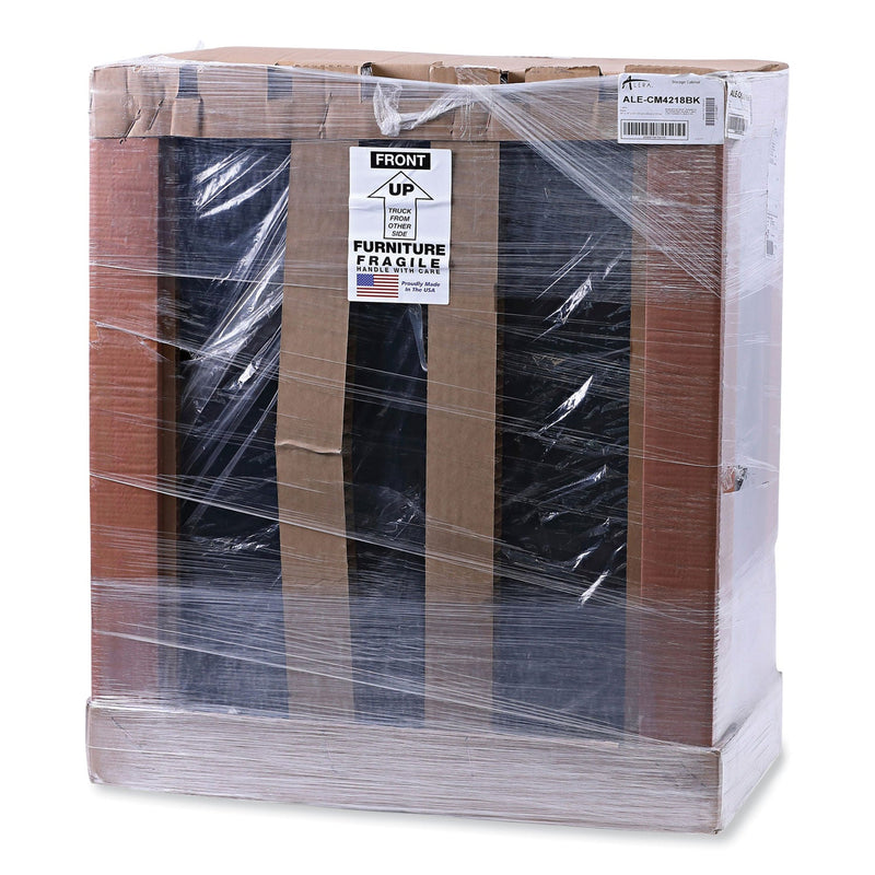 Alera Assembled 42" High Heavy-Duty Welded Storage Cabinet, Two Adjustable Shelves, 36w x 18d, Black