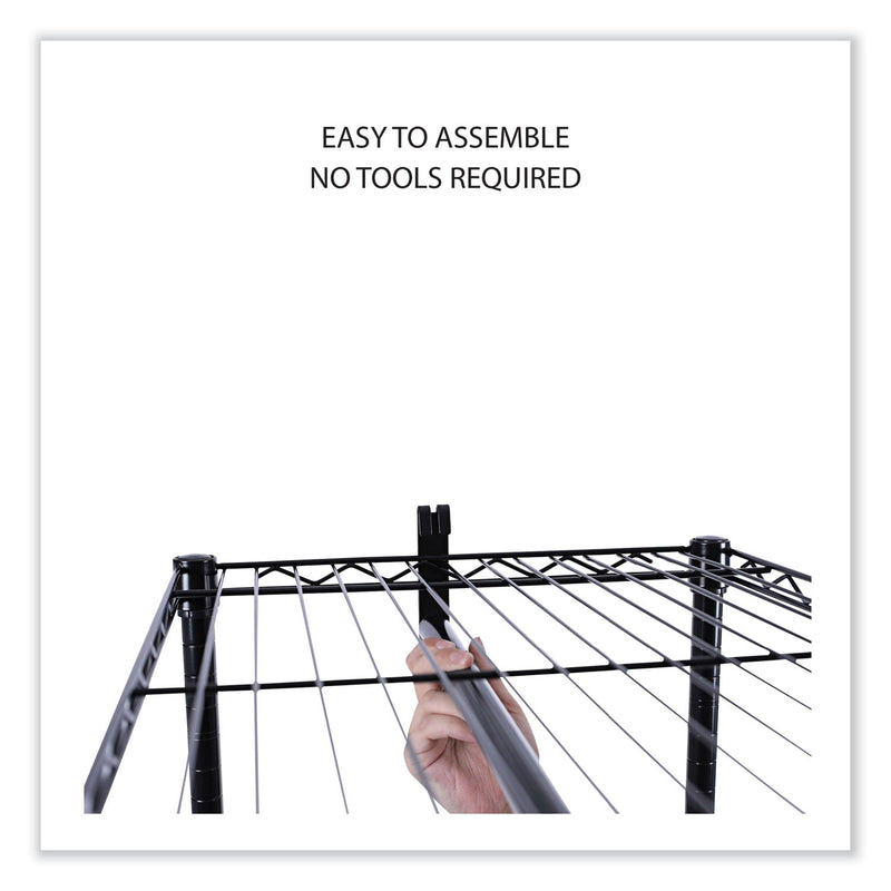 Alera Wire Shelving Garment Rack, 30 Garments, 36w x 18d x 75h, Black