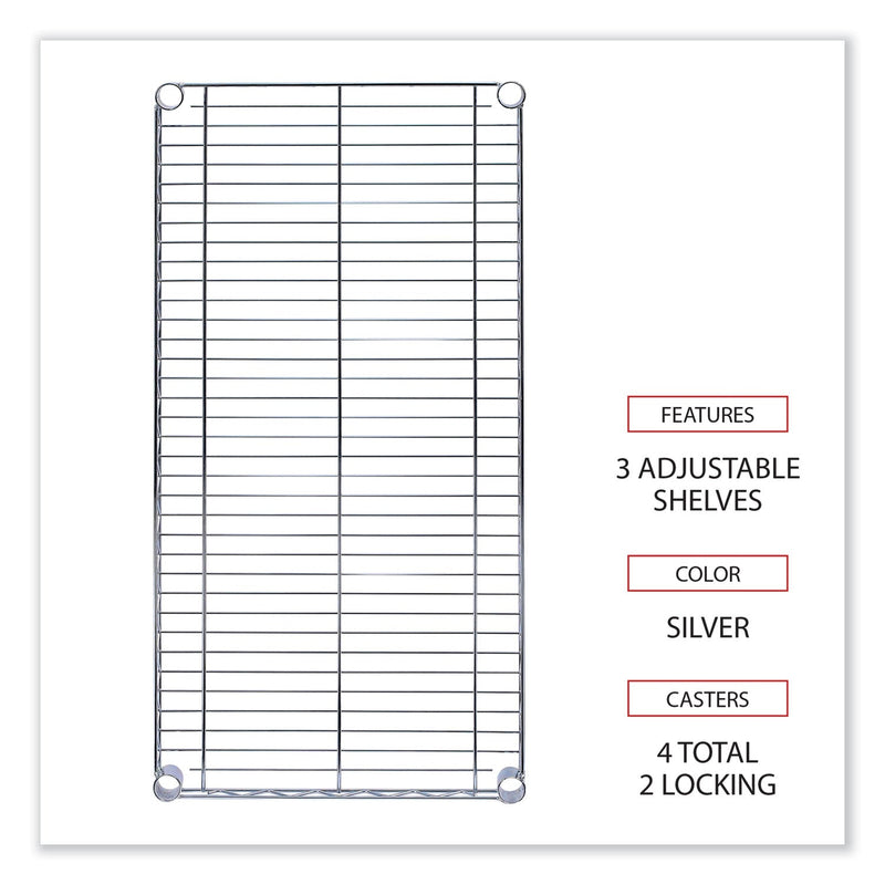 Alera Wire Shelving Garment Rack, 30 Garments, 36w x 18d x 75h, Silver